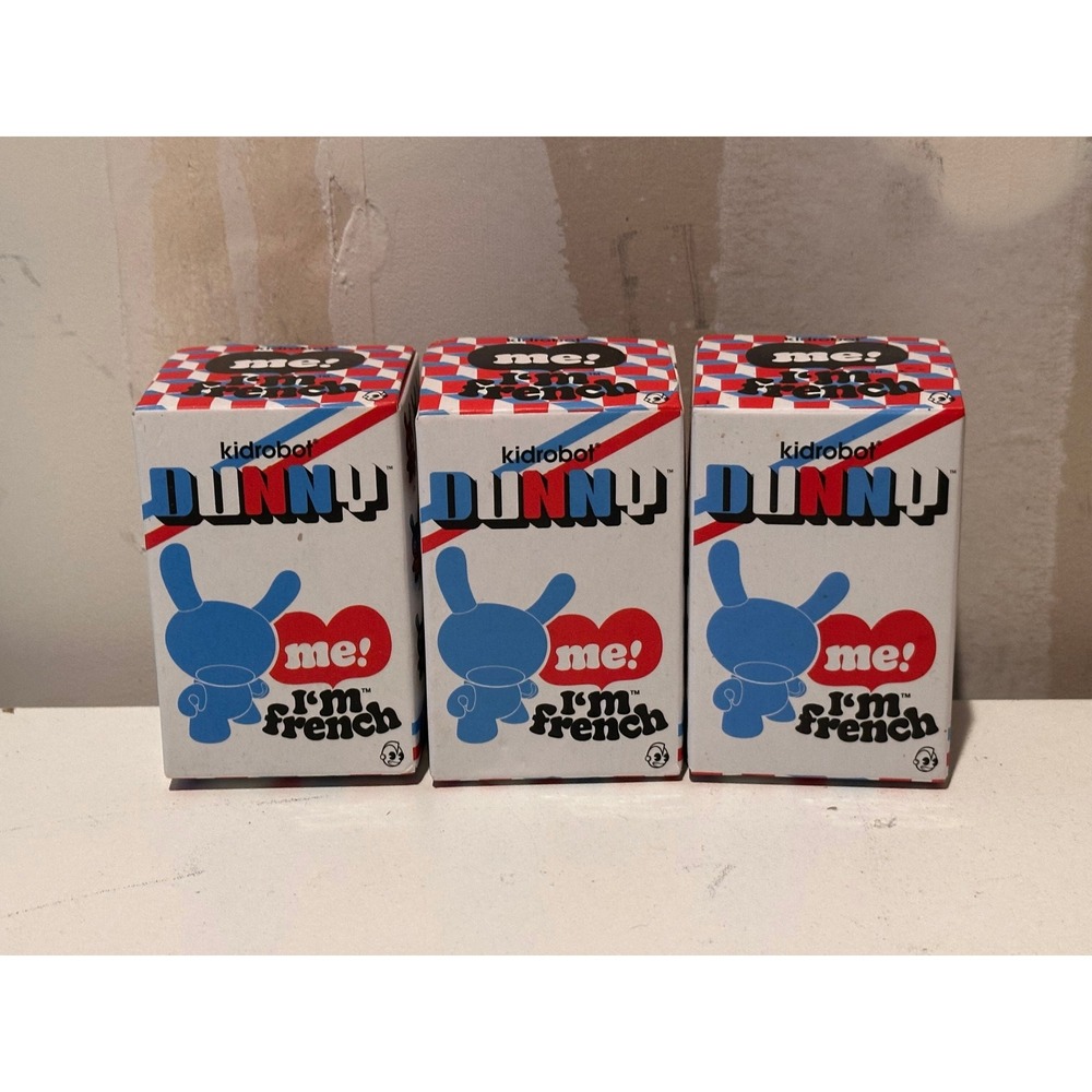 Lot of 3 Kidrobot Dunny French Series 2008 Blind Box Vinyl Figures New Sealed